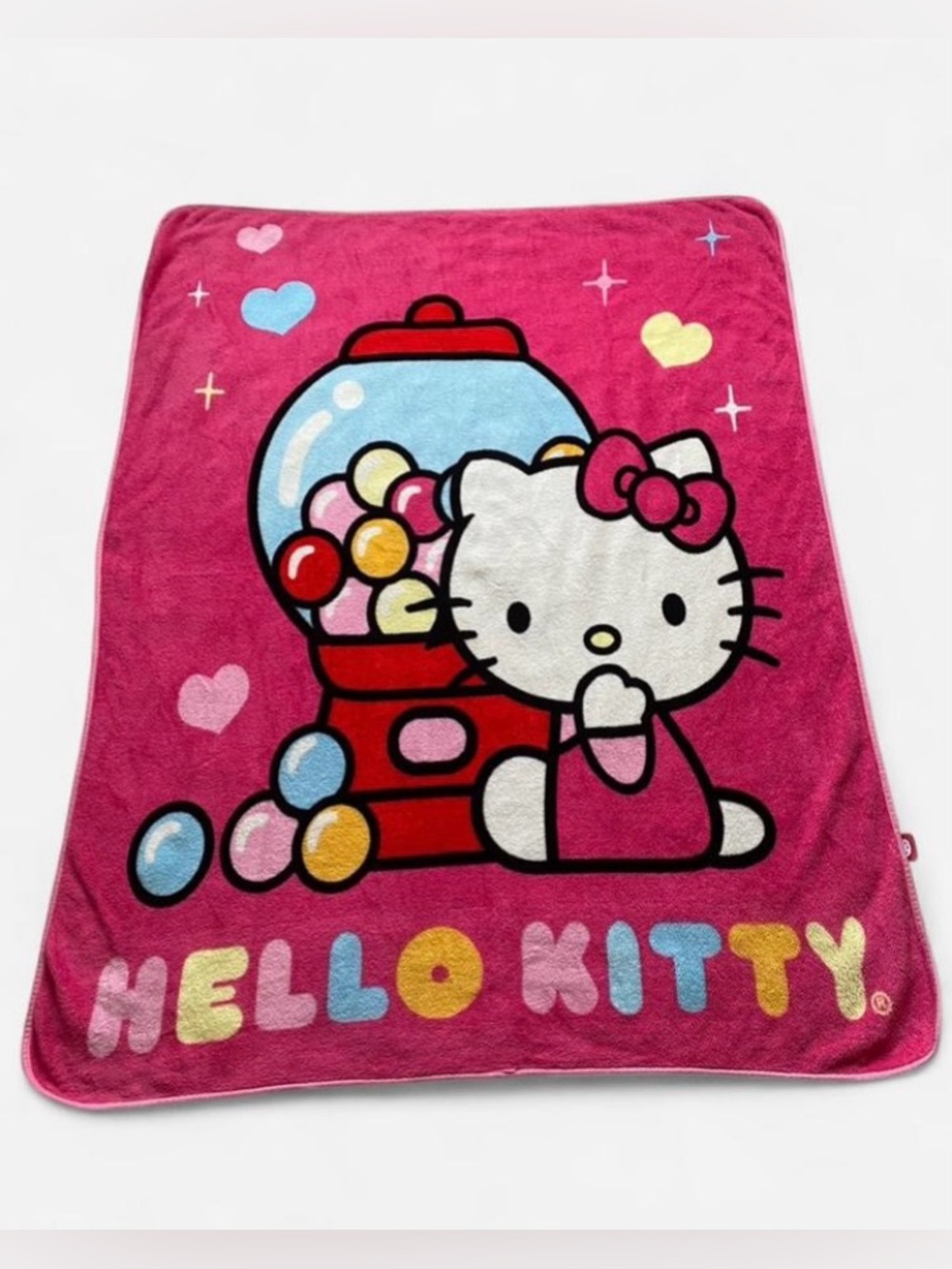 2013 Hello Kitty Hot Pink Gumball Machine Throw Blanket